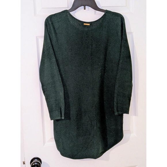 MICHAEL Michael Kors Dark Green Ribbed Gold Button‎ Side Detail Sweater Size S - Picture 2 of 9